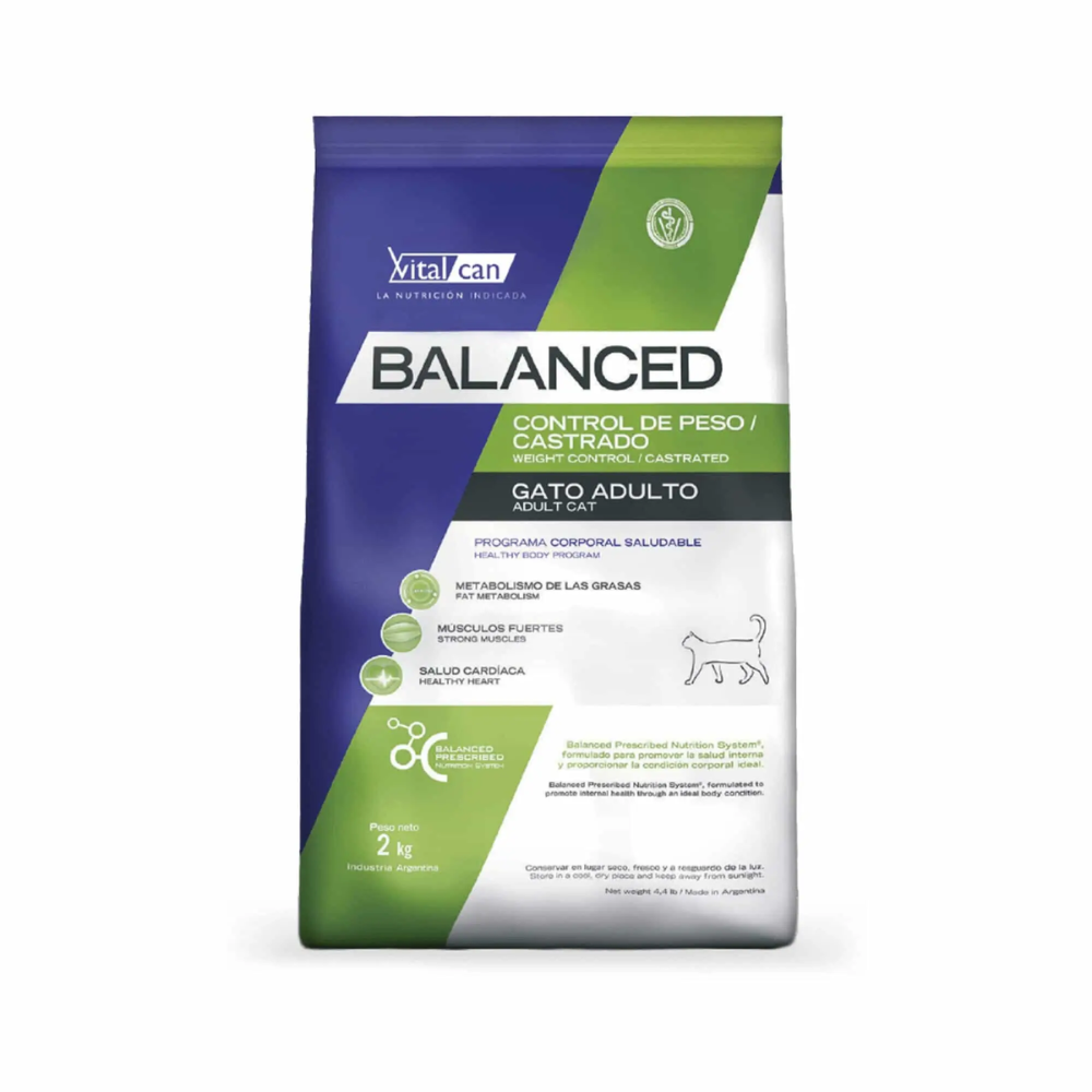 Balanced Gato Adulto control de peso/castrado - 7.5kg