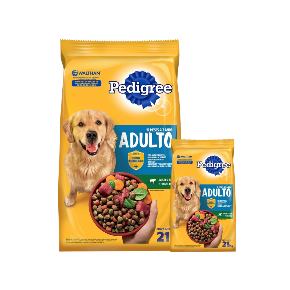 Pedigree Perro Adulto Carne y Vegetales – 21+1.5kg
