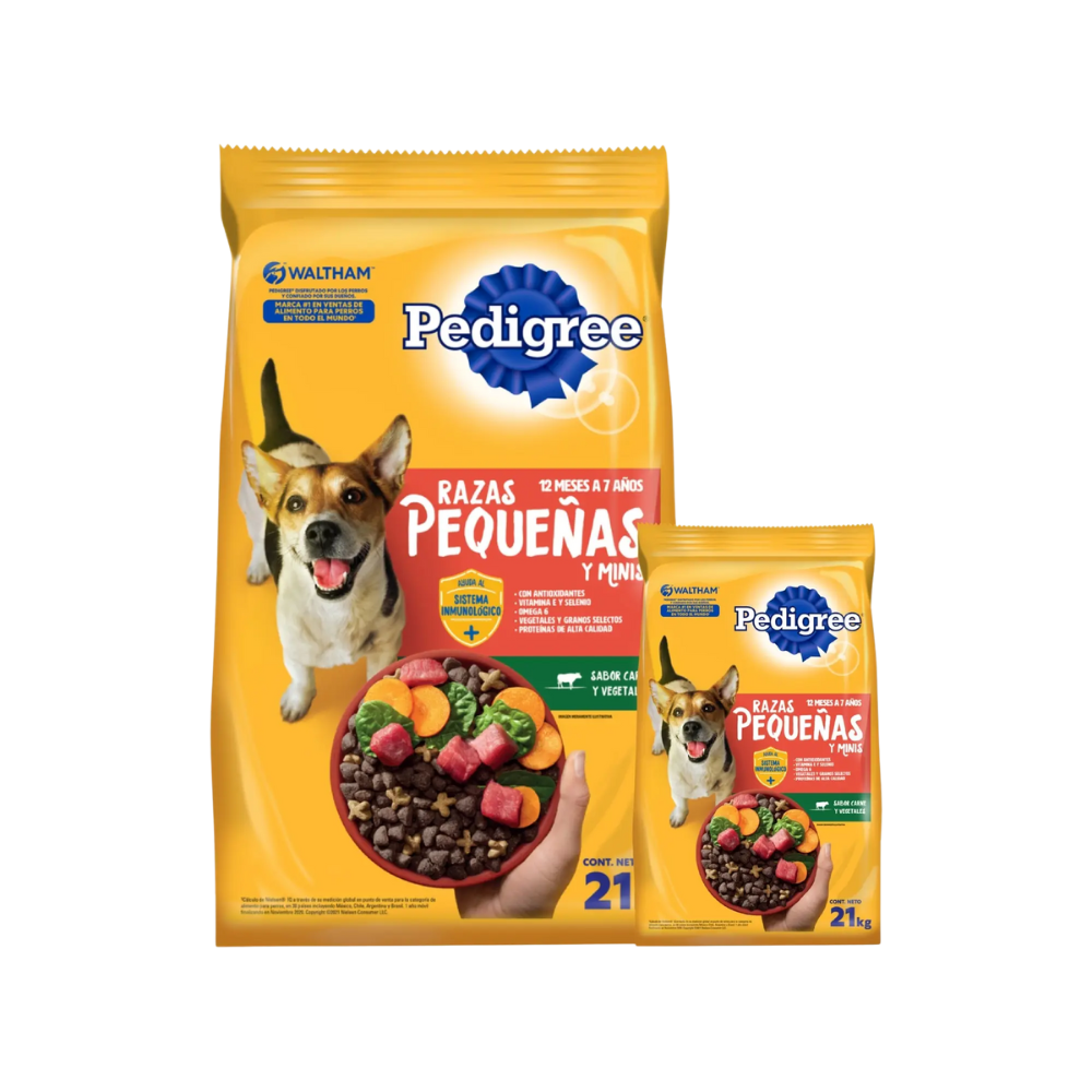 Pedigree Perro Adulto Raza Pequeña – 21+1.5kg